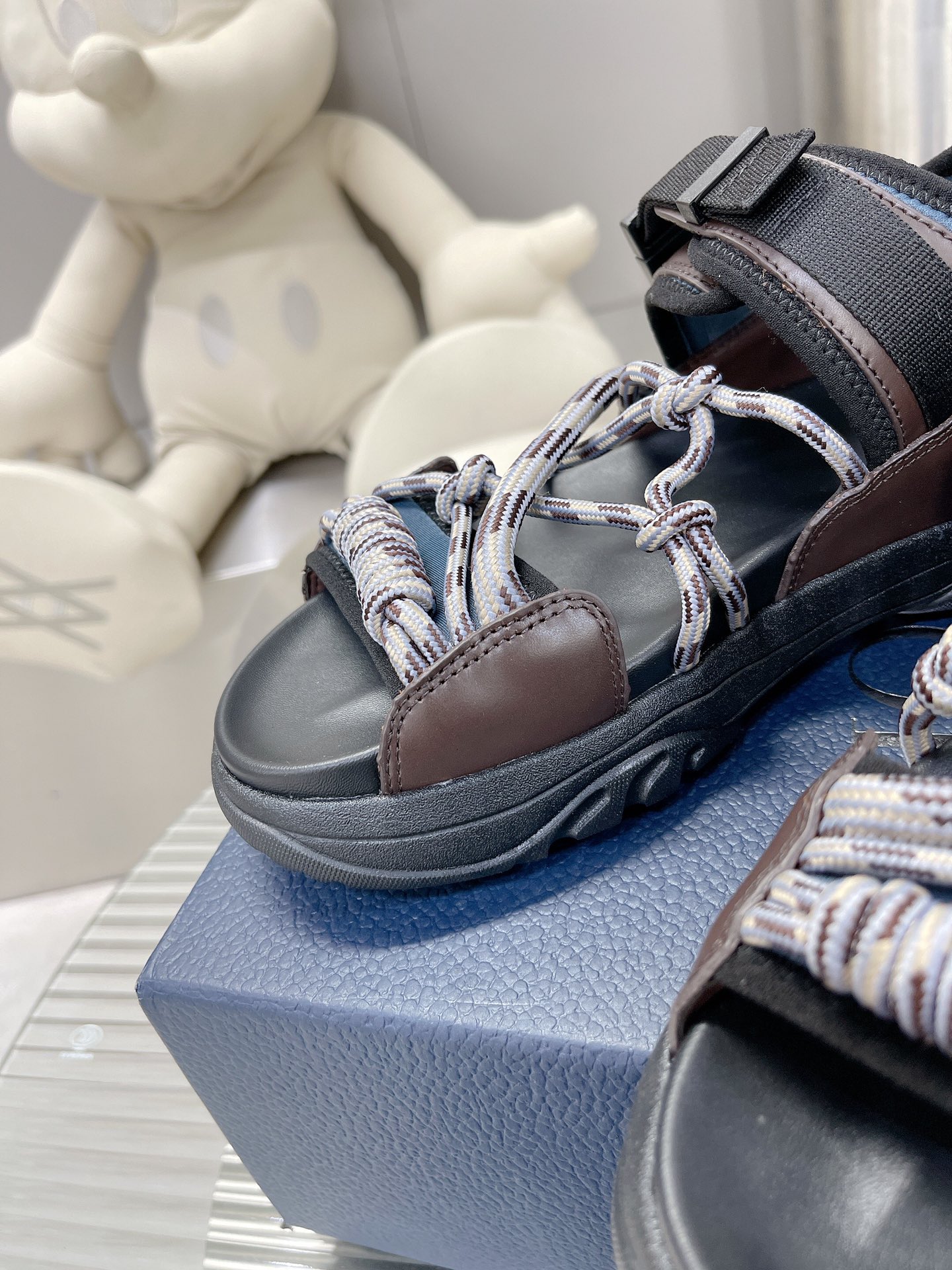 Christian Dior Women’s Dior H-Town Sandal Brown And Blue For Women CD
