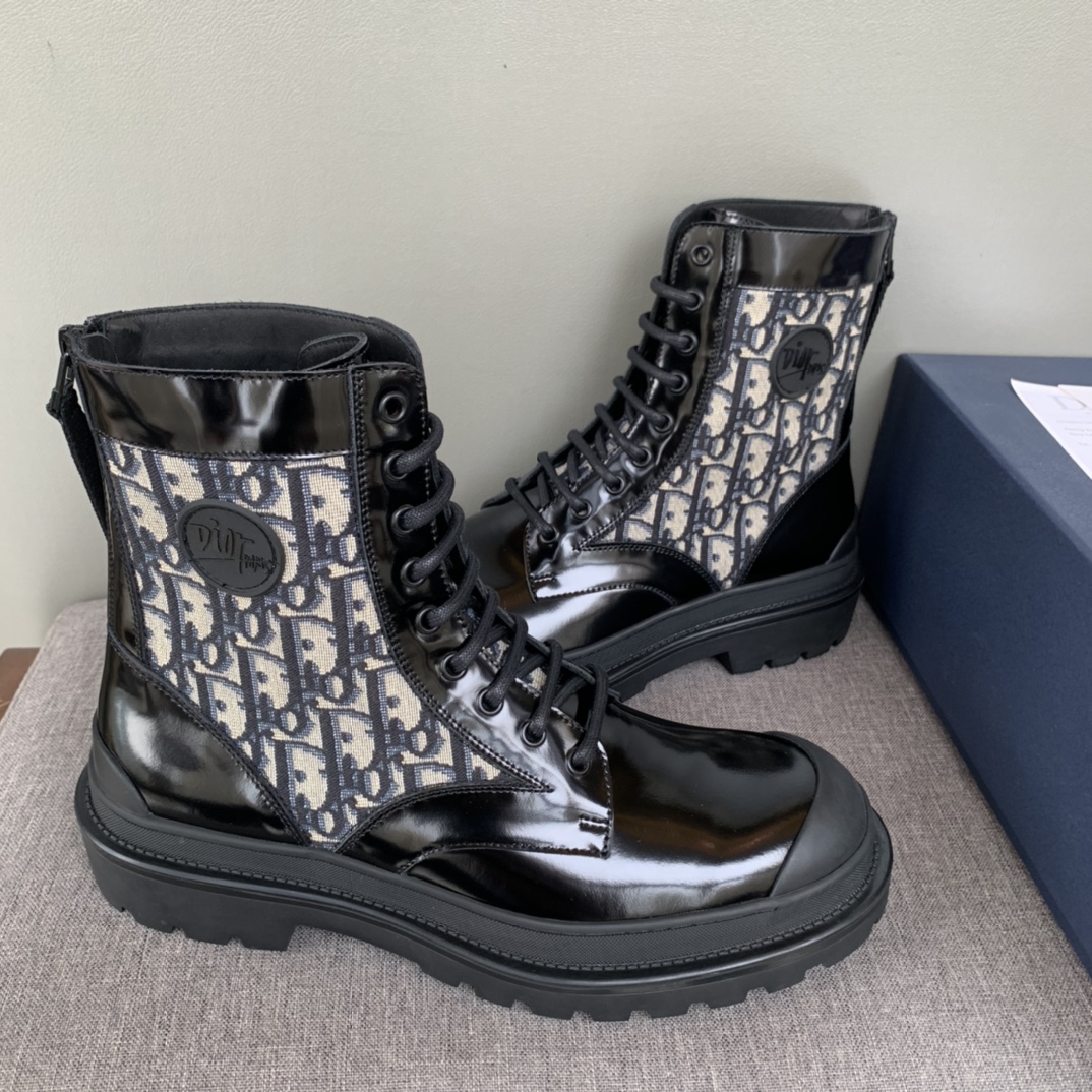 Christian Dior Women’s Dior With Oblique Jacquard Ankle Boot Black For Women CD