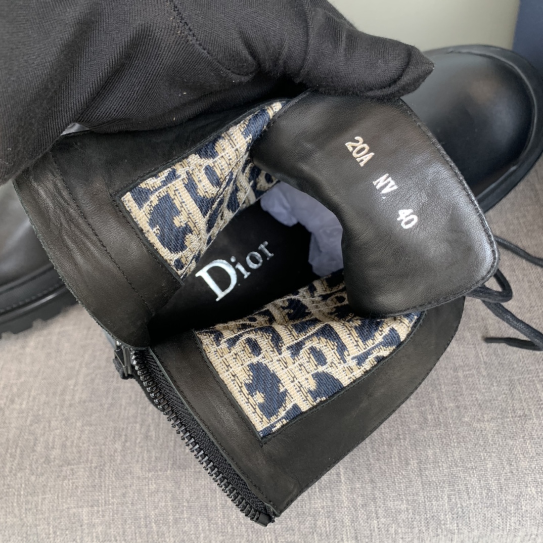 Christian Dior Women’s Dior With Oblique Jacquard Ankle Boot Black For Women CD