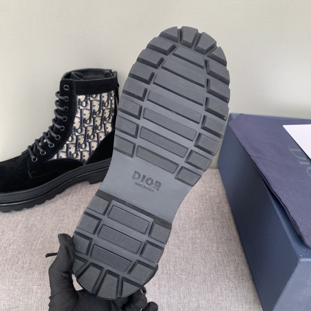 Christian Dior Women’s Dior With Oblique Jacquard Ankle Boot Black For Women CD
