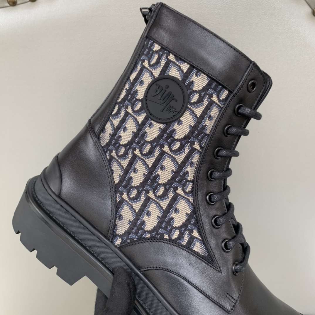 Christian Dior Women’s Dior With Oblique Jacquard Ankle Boot Black For Women CD