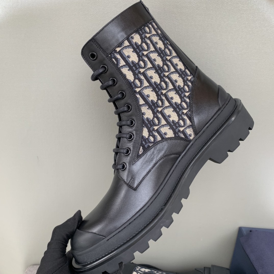 Christian Dior Women’s Dior With Oblique Jacquard Ankle Boot Black For Women CD