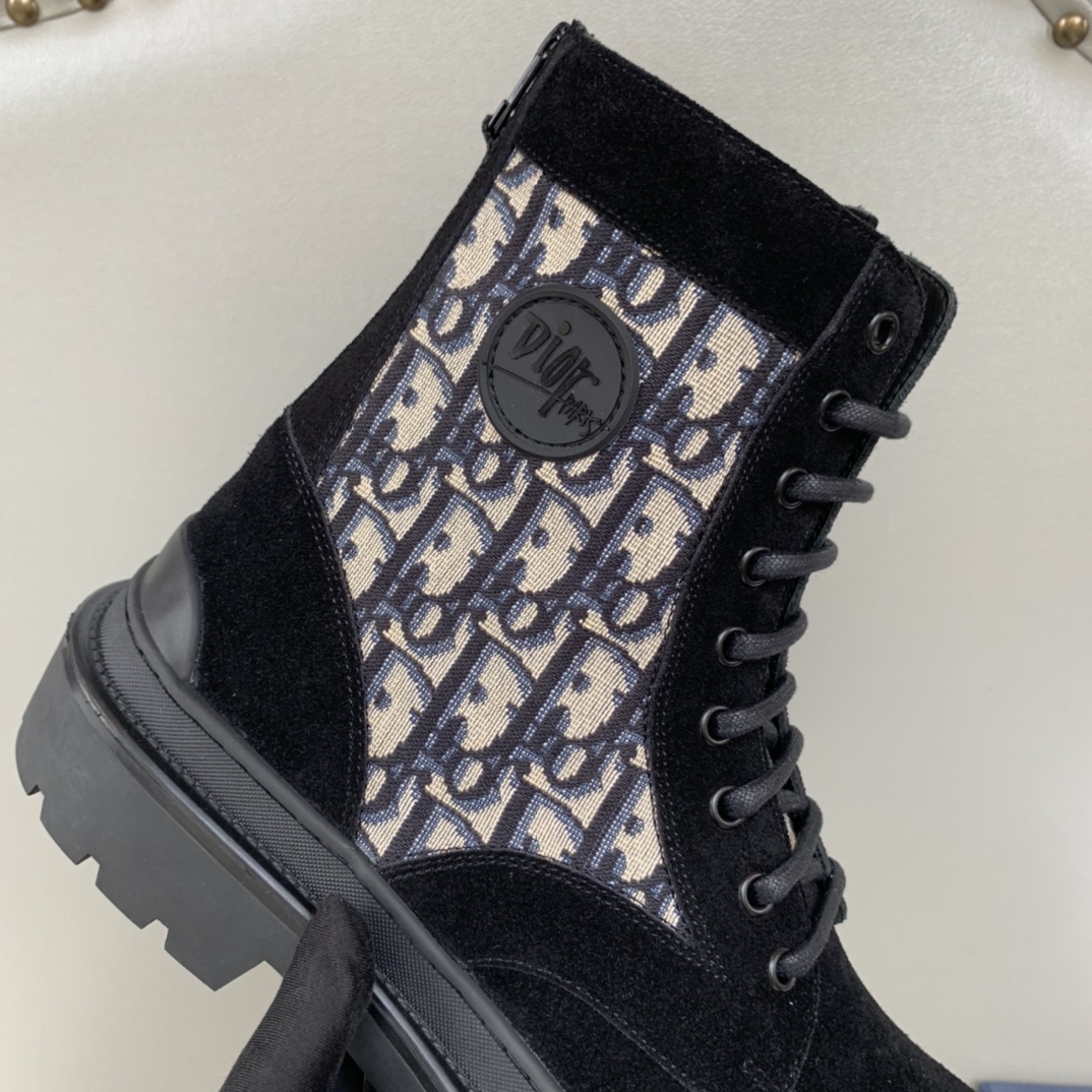 Christian Dior Women’s Dior With Oblique Jacquard Ankle Boot Black For Women CD