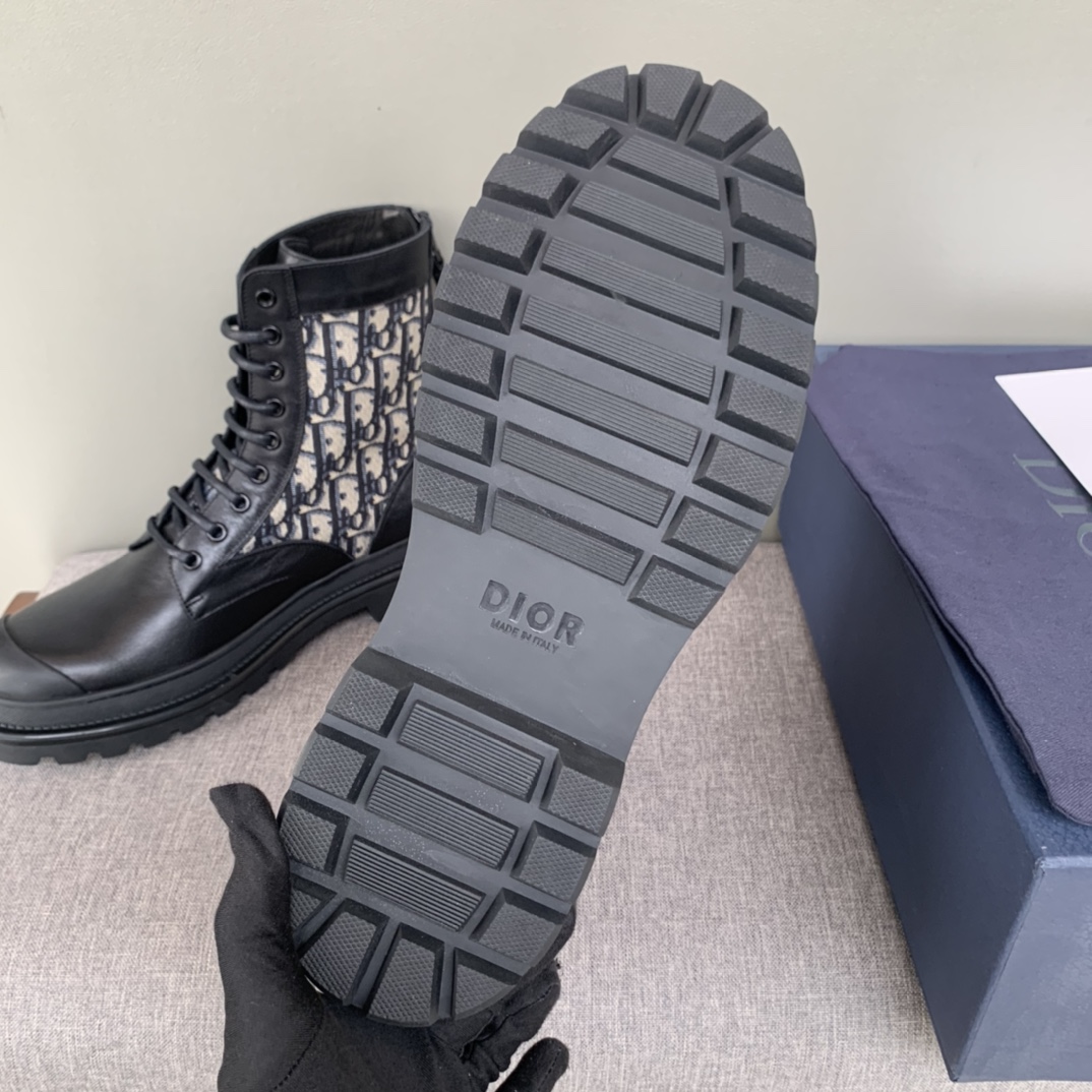 Christian Dior Women’s Dior With Oblique Jacquard Ankle Boot Black For Women CD