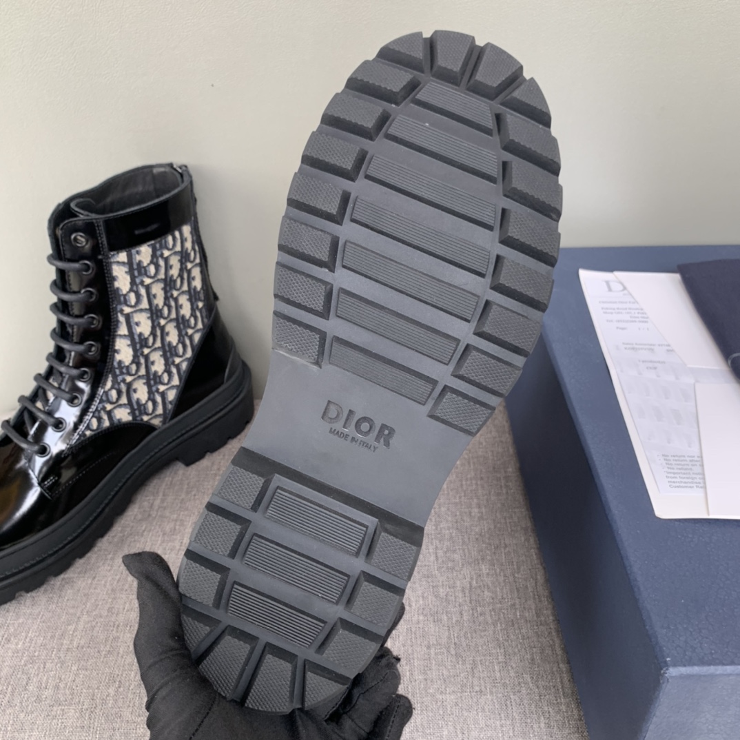 Christian Dior Women’s Dior With Oblique Jacquard Ankle Boot Black For Women CD