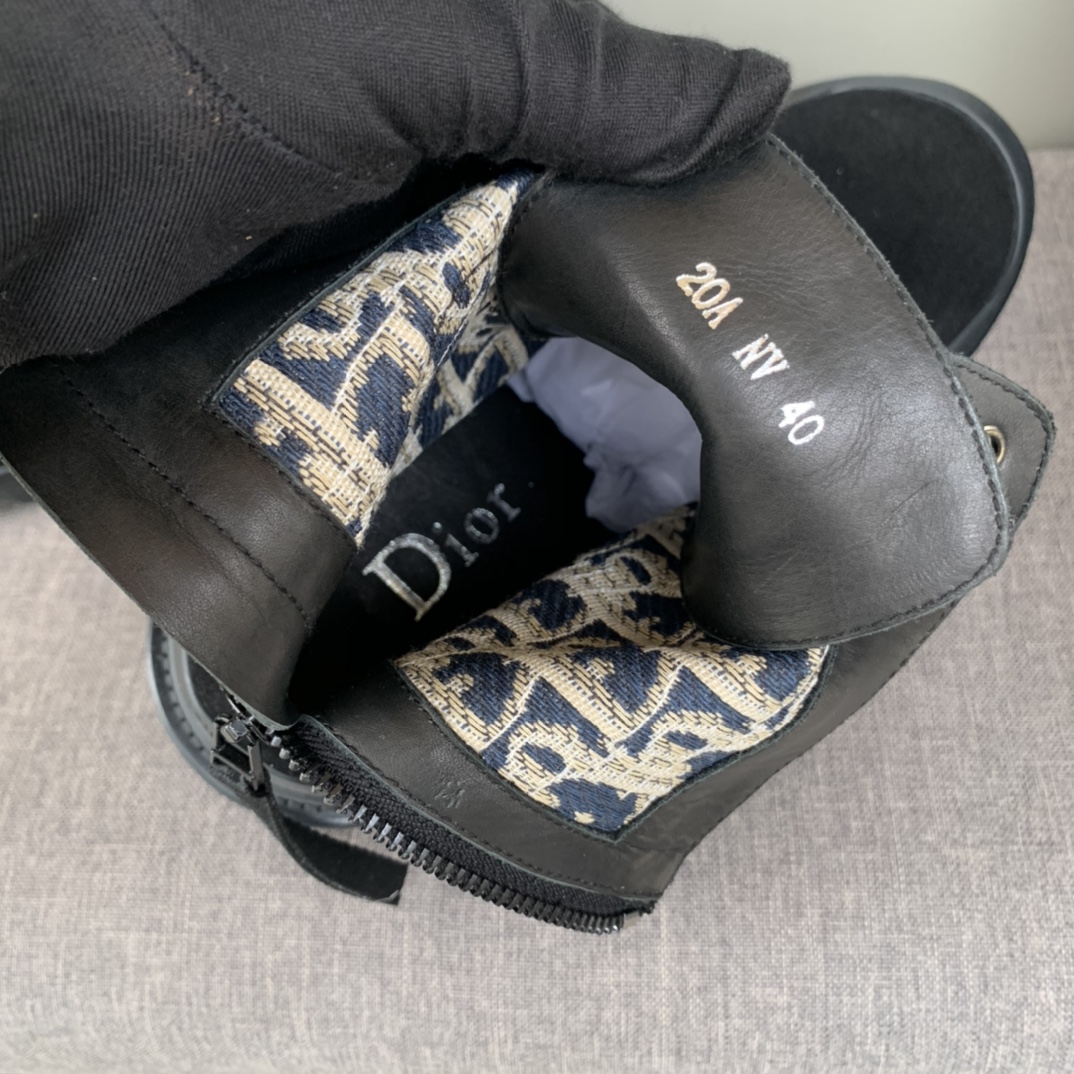 Christian Dior Women’s Dior With Oblique Jacquard Ankle Boot Black For Women CD