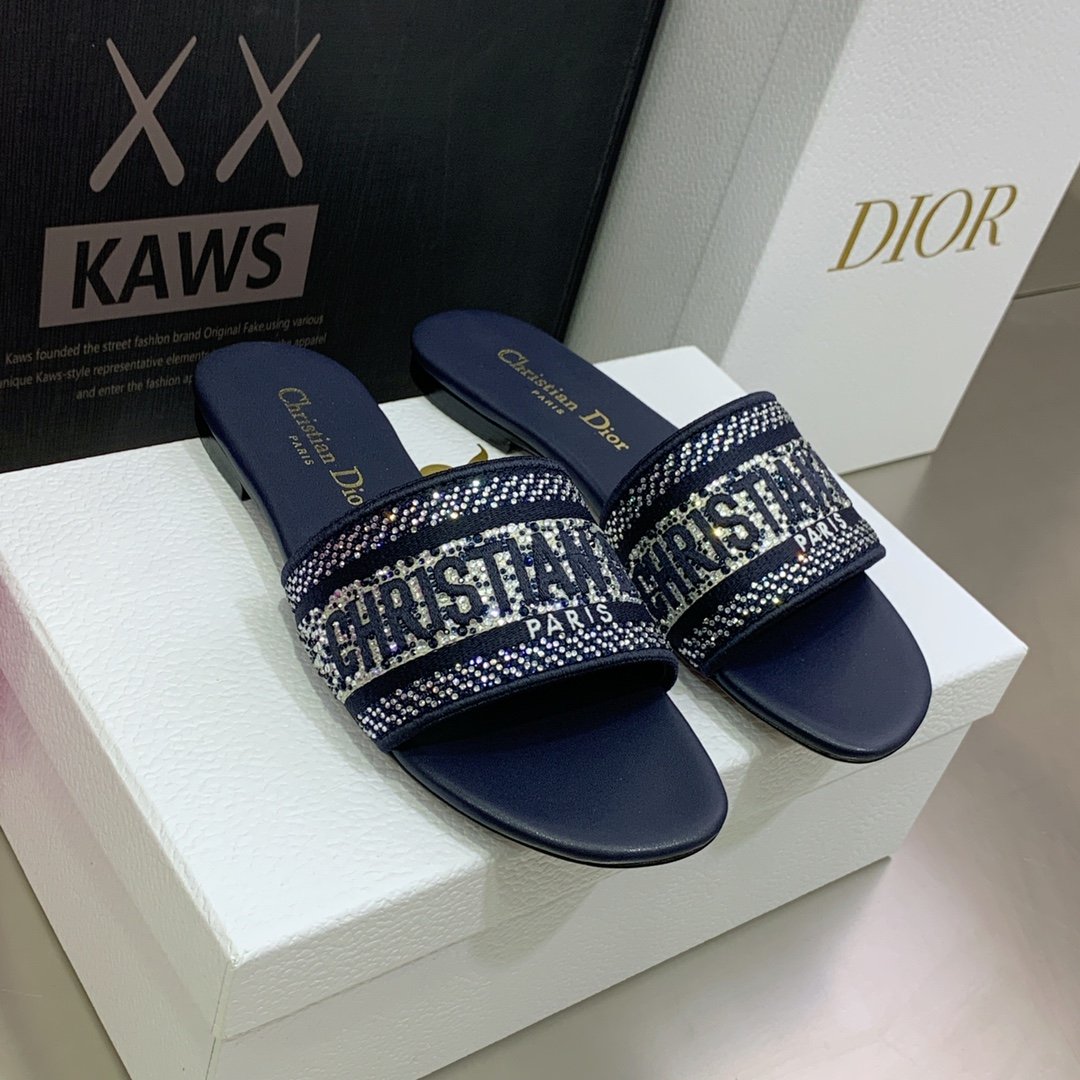 Christian Dior Women’s Dway Slide Blue For Women CD KCQ166ERC_S56B