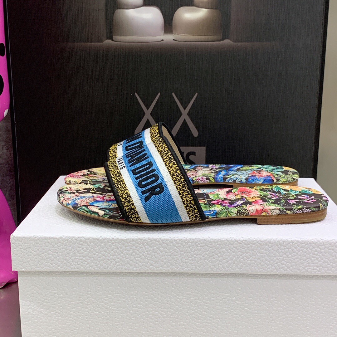 Christian Dior Women’s Dway Slide Blue Multicolor For Women CD KCQ209CSE_S26X