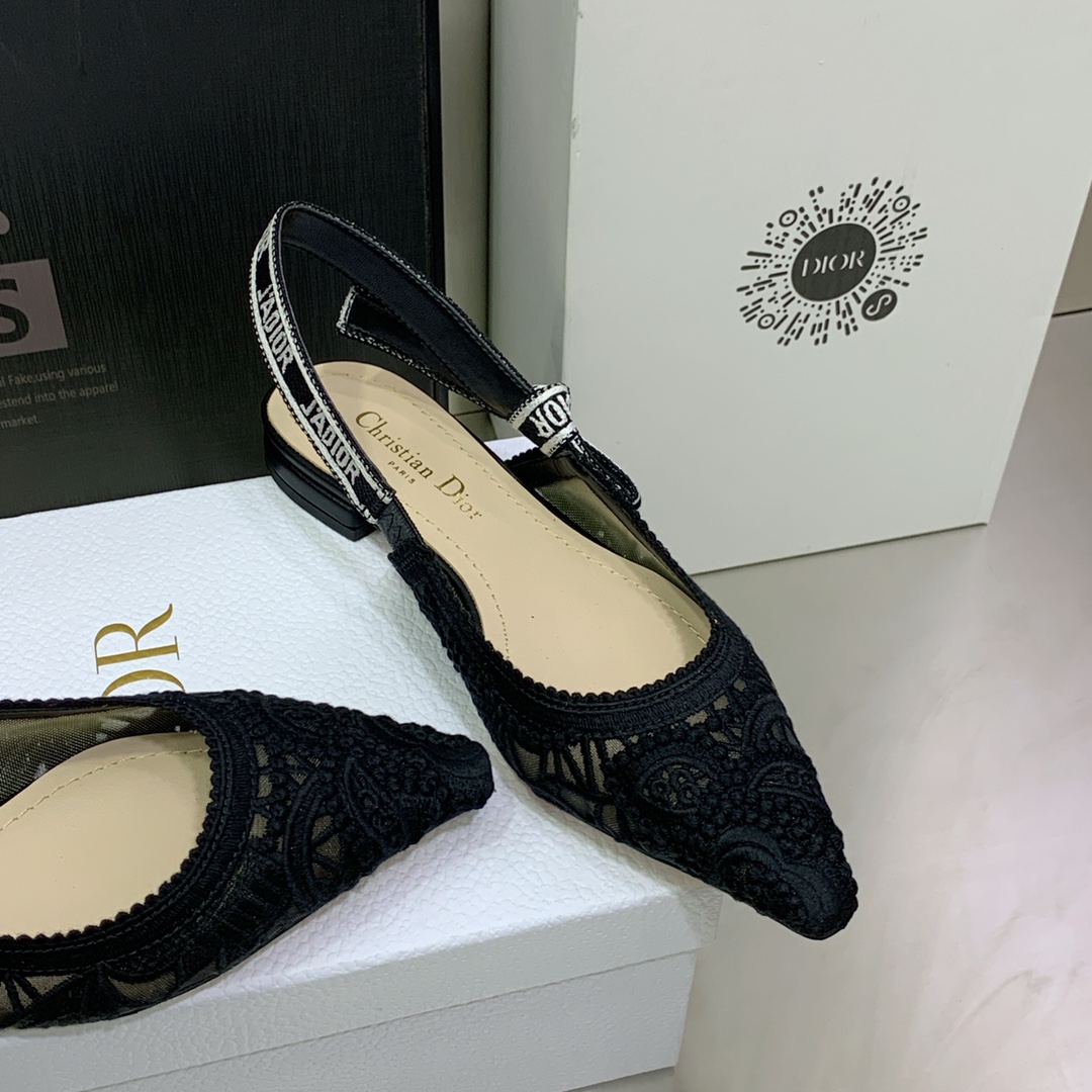 Christian Dior Women’s J’Adior Slingback Ballerina Flat Black For Women CD