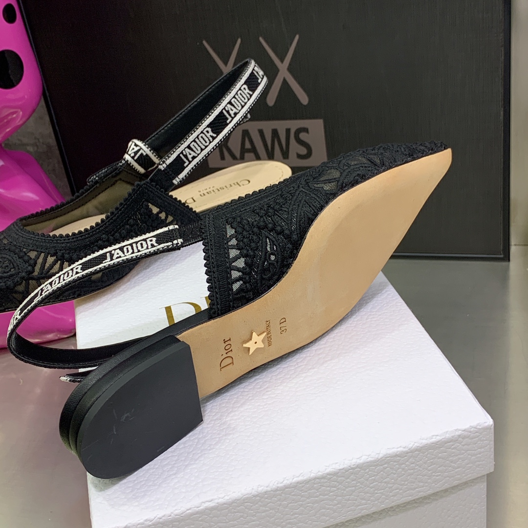 Christian Dior Women’s J’Adior Slingback Ballerina Flat Black For Women CD