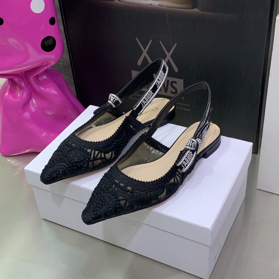 Christian Dior Women’s J’Adior Slingback Ballerina Flat Black For Women CD