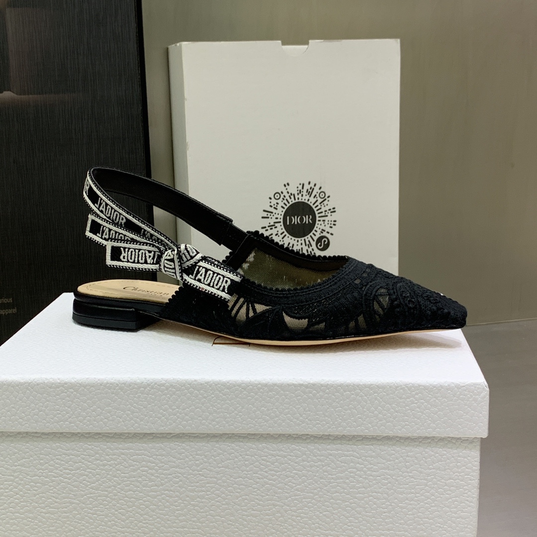 Christian Dior Women’s J’Adior Slingback Ballerina Flat Black For Women CD