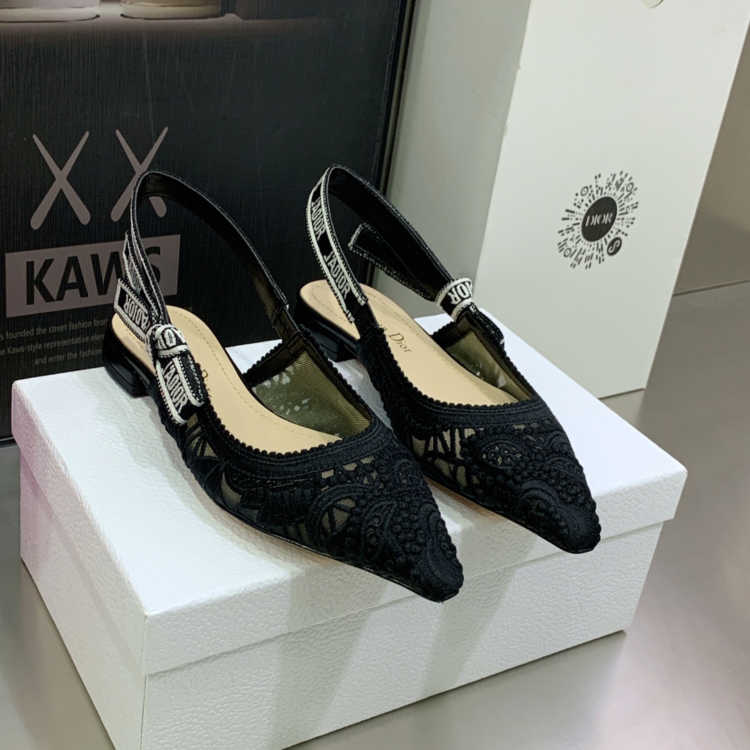 Christian Dior Women’s J’Adior Slingback Ballerina Flat Black For Women CD