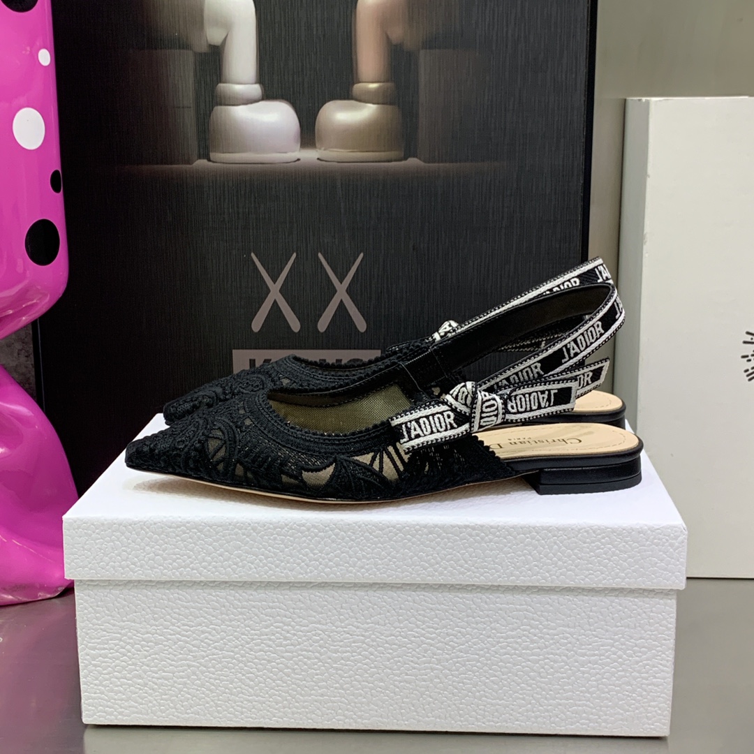 Christian Dior Women’s J’Adior Slingback Ballerina Flat Black For Women CD