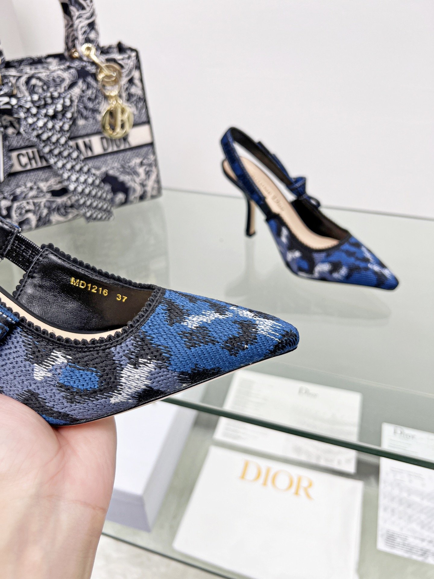 Christian Dior Women’s J’Adior Slingback Pump Blue and Black For Women CD