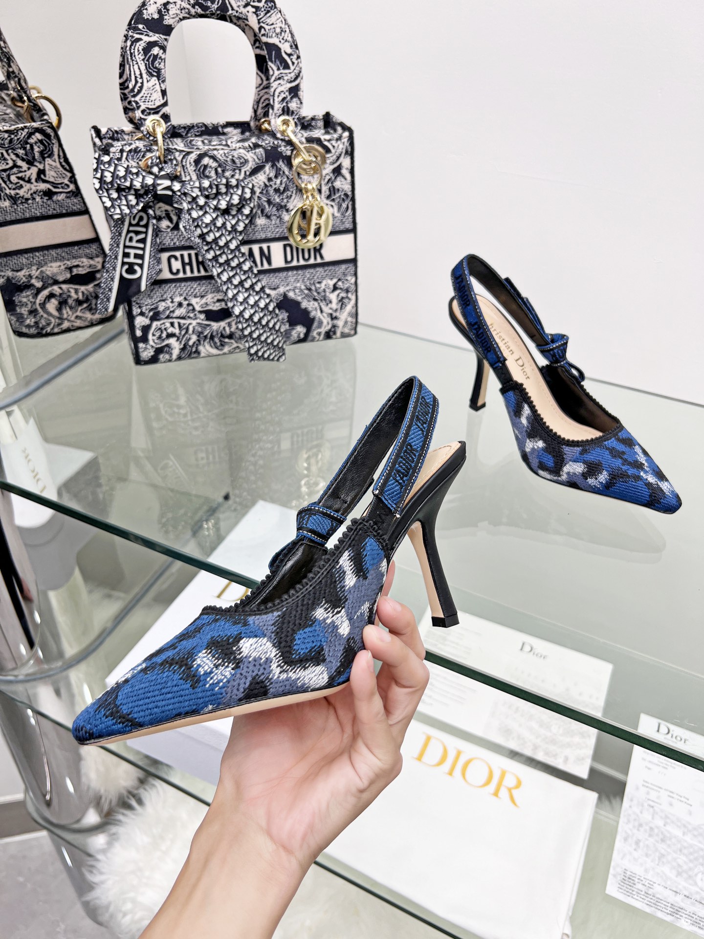 Christian Dior Women’s J’Adior Slingback Pump Blue and Black For Women CD