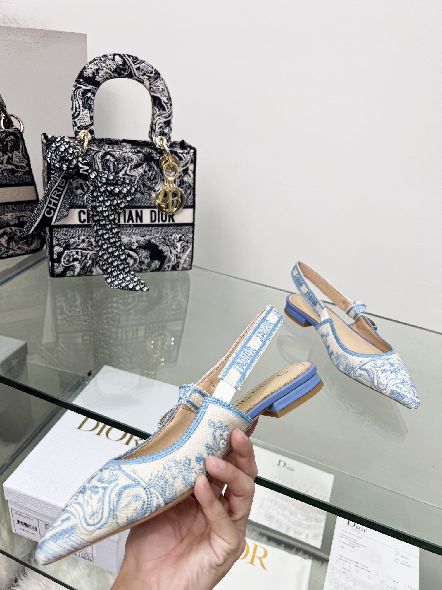 Christian Dior Women’s J’Adior Slingback Pump Blue For Women CD 0.7in/ 2cm