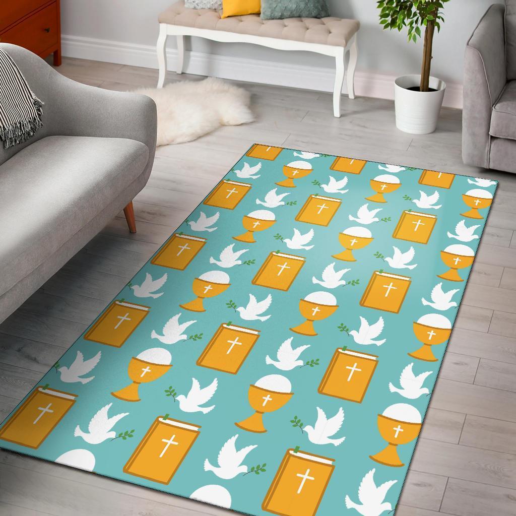 Christian Dove Pattern Print Area Limited Edition Rectangle Rug