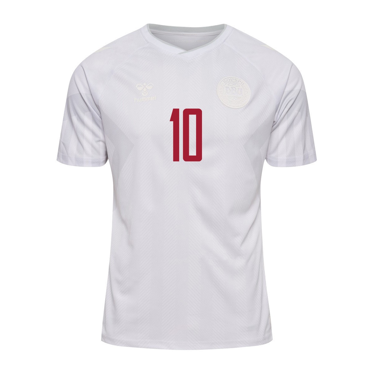 Christian Eriksen 10 Denmark National Team FIFA World Cup Qatar 2022 Patch Away Soccer Jersey, Men