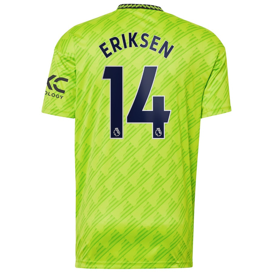Christian Eriksen 14 Manchester United 2022/23 Third Player Men Soccer Jersey – Neon Green