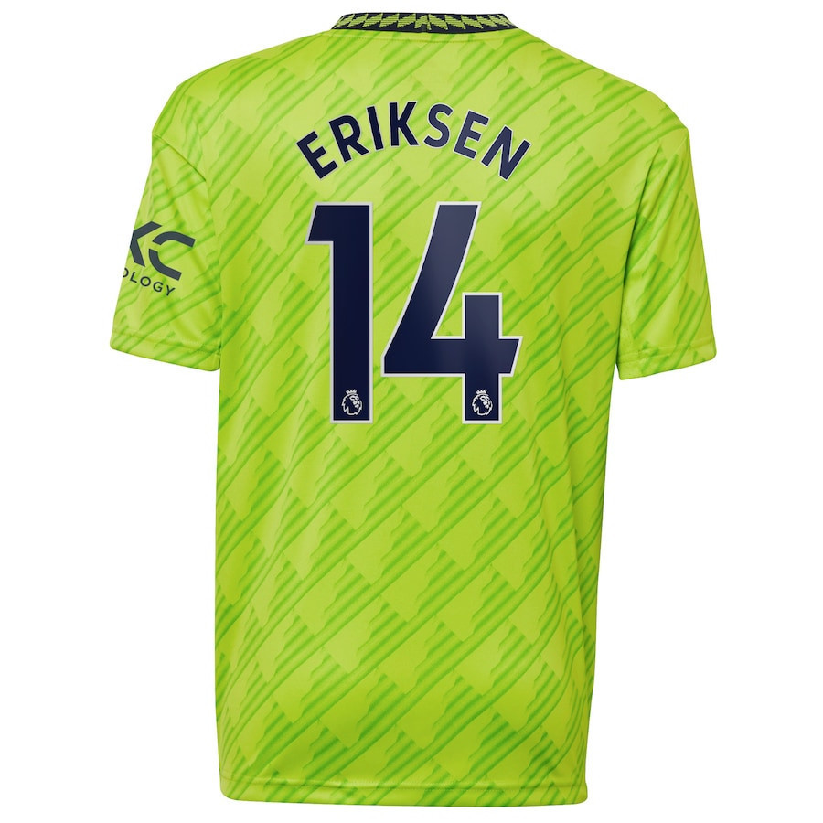 Christian Eriksen 14 Manchester United  2022/23 Third Player Soccer Jersey – Neon Green