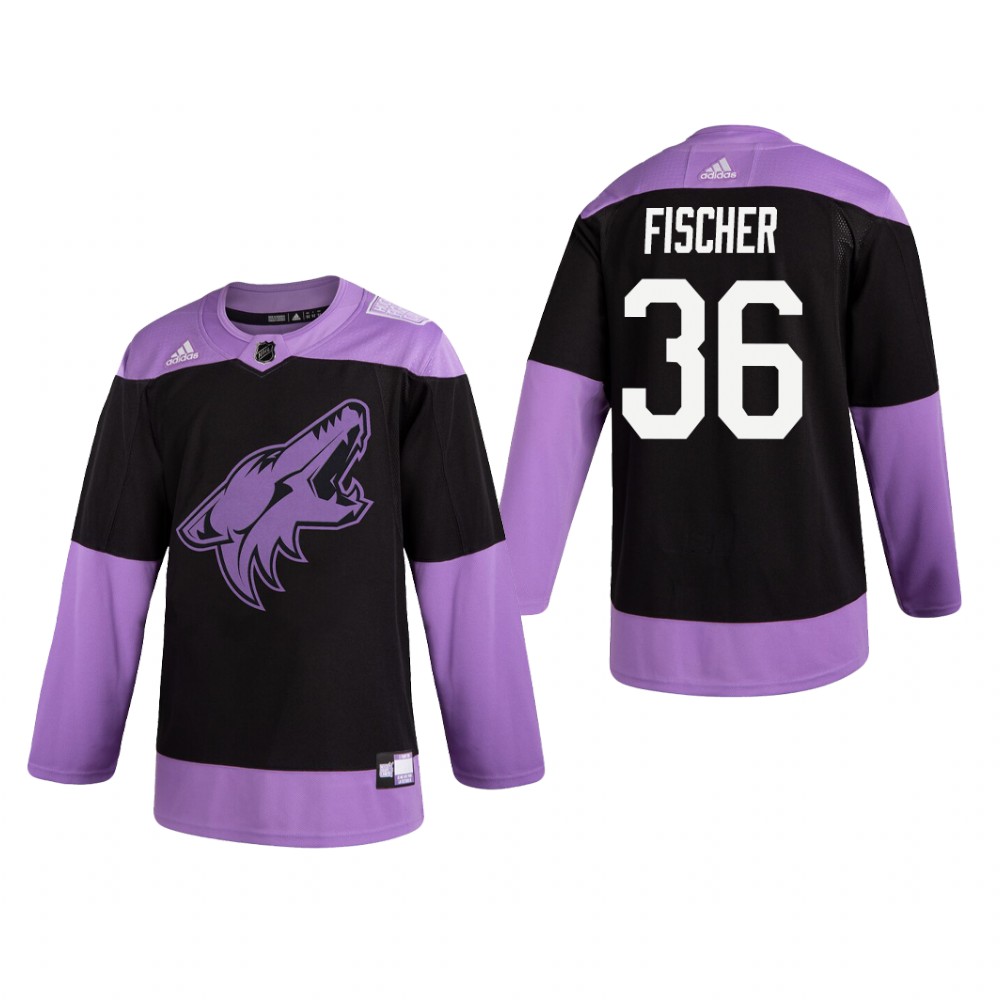 Christian Fischer #36 Arizona Coyotes 2019  Fights Cancer Black Practice Jersey