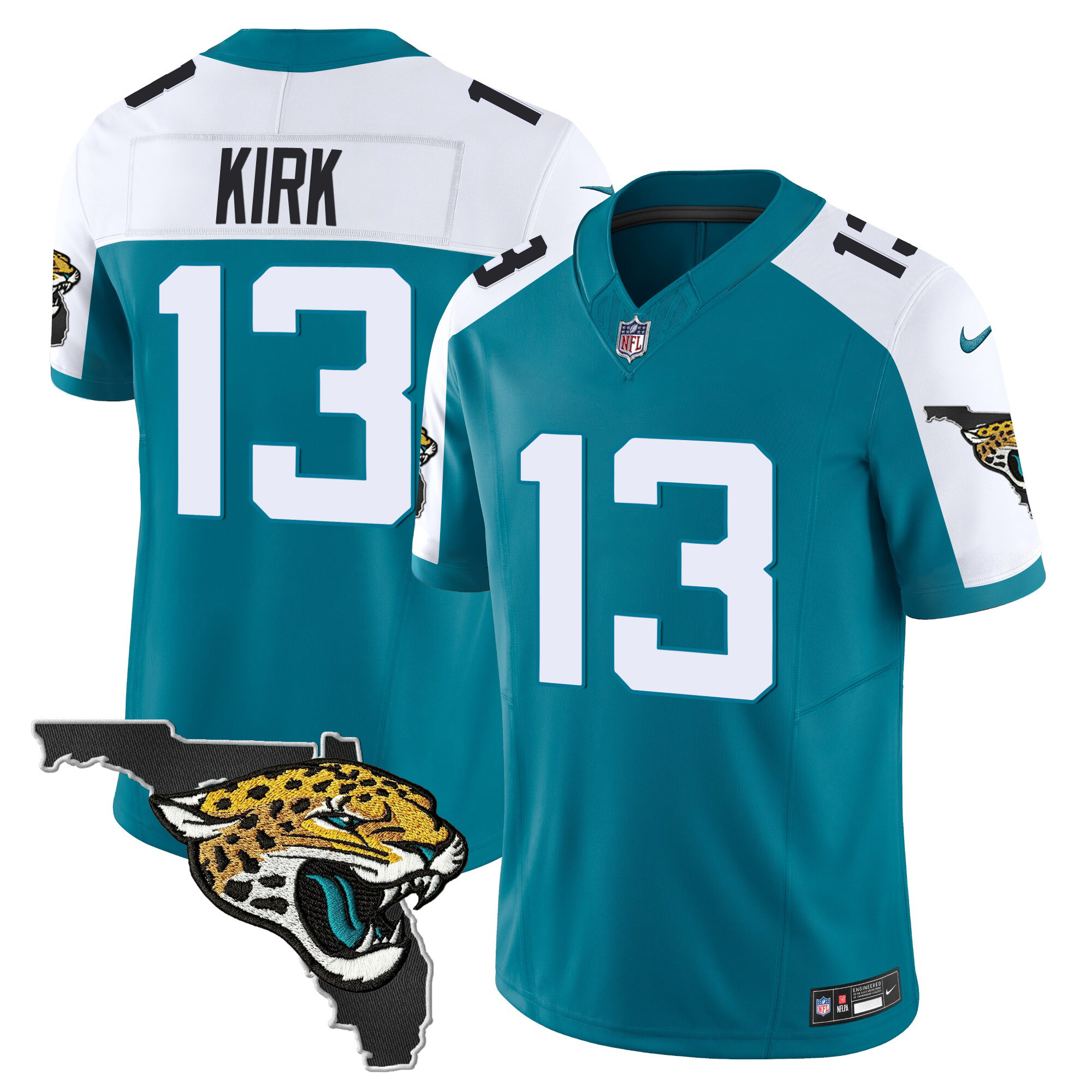 Christian Kirk Men's Jacksonville Jaguars Florida Patch Vapor Alternate Jersey - All Stitched