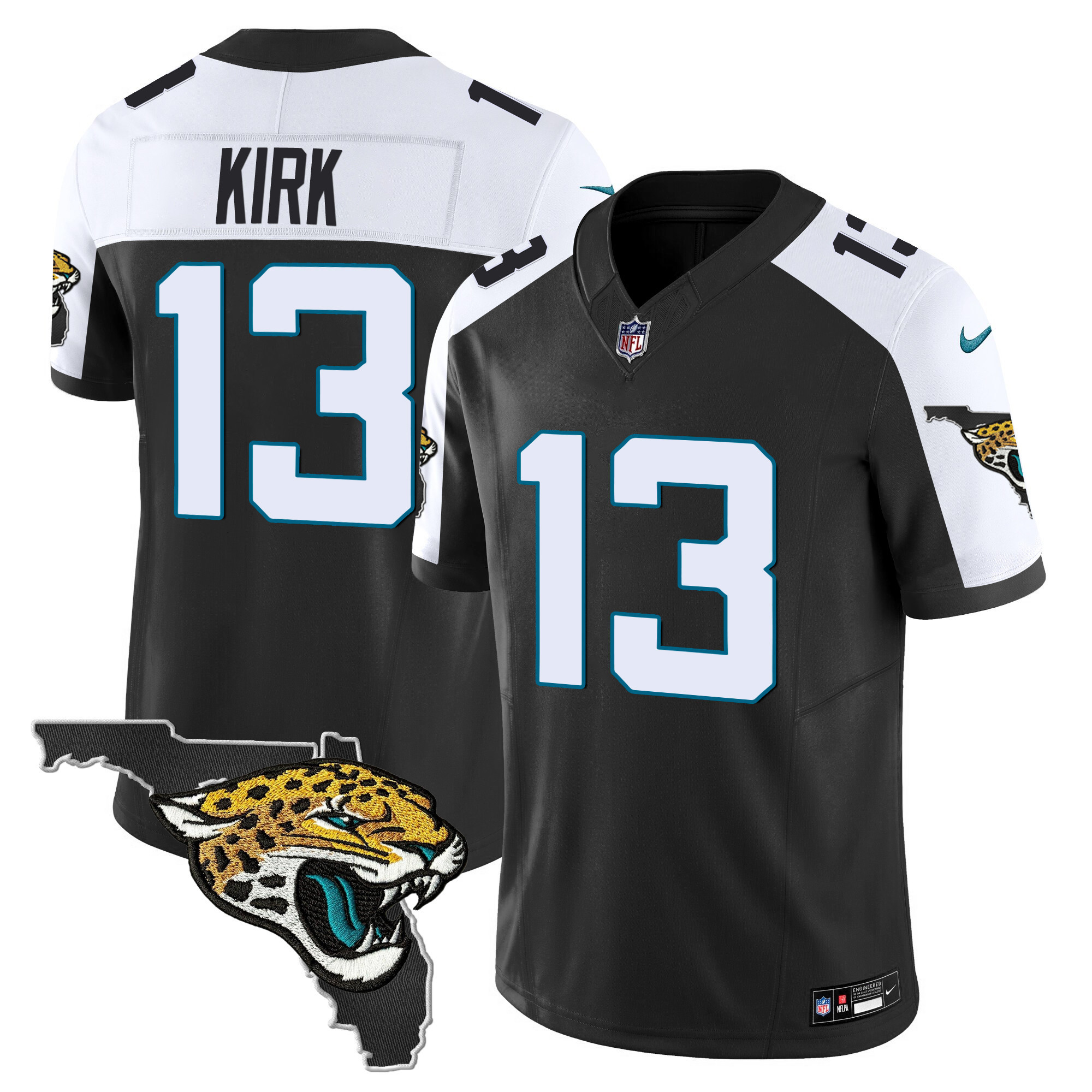 Christian Kirk Men's Jacksonville Jaguars Florida Patch Vapor Black Alternate Jersey - All Stitched