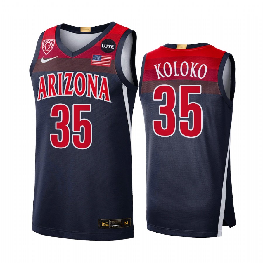 Christian Koloko Arizona Wildcats Navy Jersey 2021-22 Elite Limited College