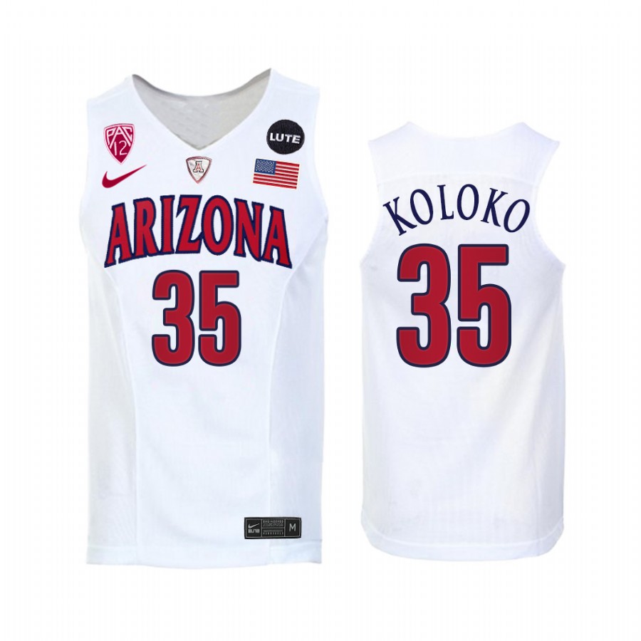 Christian Koloko Arizona Wildcats White Jersey 2021-22 College