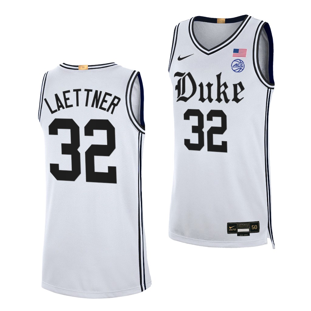 Christian Laettner Brotherhood Duke Blue Devils #32 White Alumni Jersey