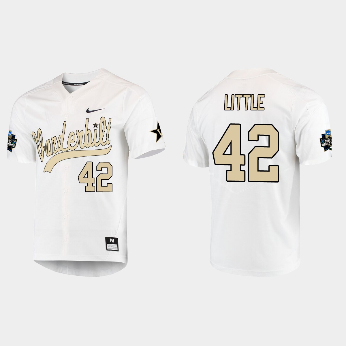 Christian Little Vanderbilt Commodores College World Series Jersey - White