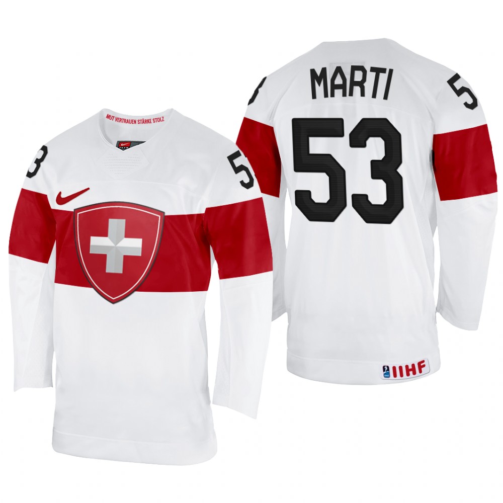 Christian Marti Switzerland White Home Jersey 2022 IIHF World Championship