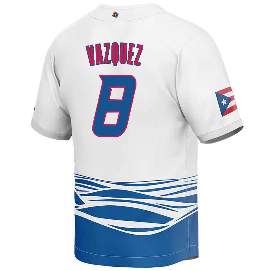 Christian Vazquez 8 Puerto Rico Baseball 2023 World Baseball Classic Stitched Jersey – White Christian Vazquez 8 Puerto Rico Baseball 2023 World Baseball Classic Stitched Jersey – White