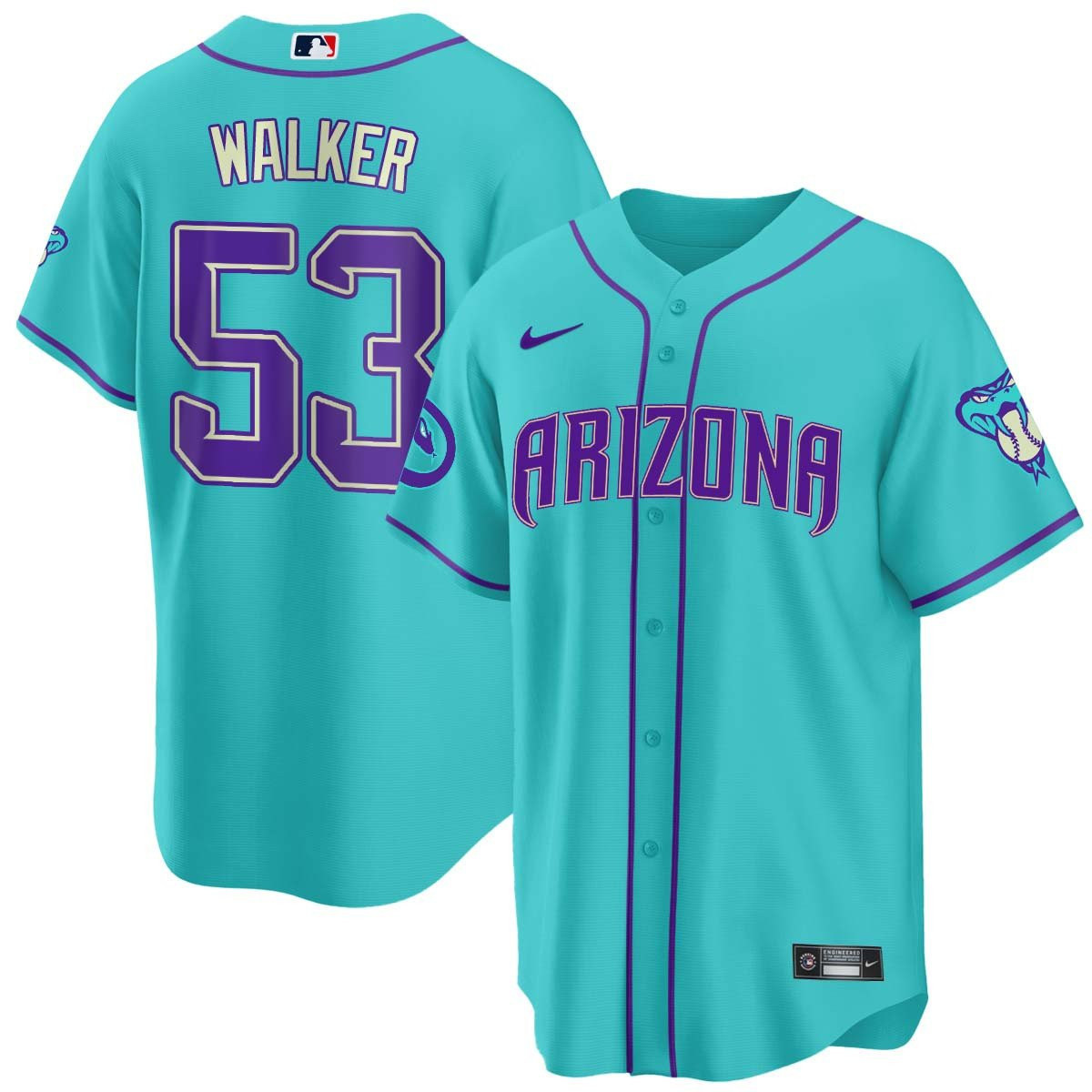 Christian Walker Men's 2024 Arizona Diamondbacks Teal Purple Cool Arizona Jersey - All Stitched