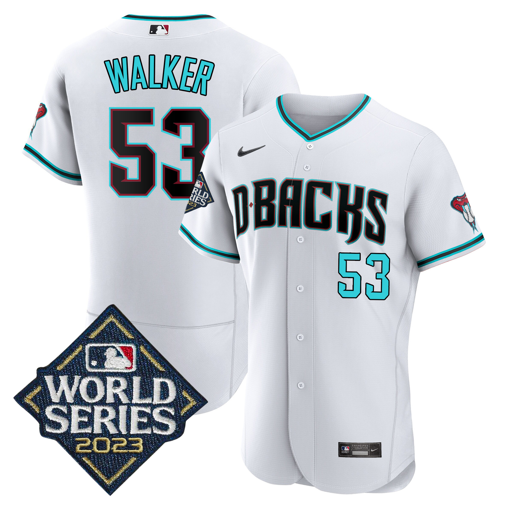 Christian Walker Men's Arizona Diamondbacks White 2023 World Series Flex White Jersey - All Stitched