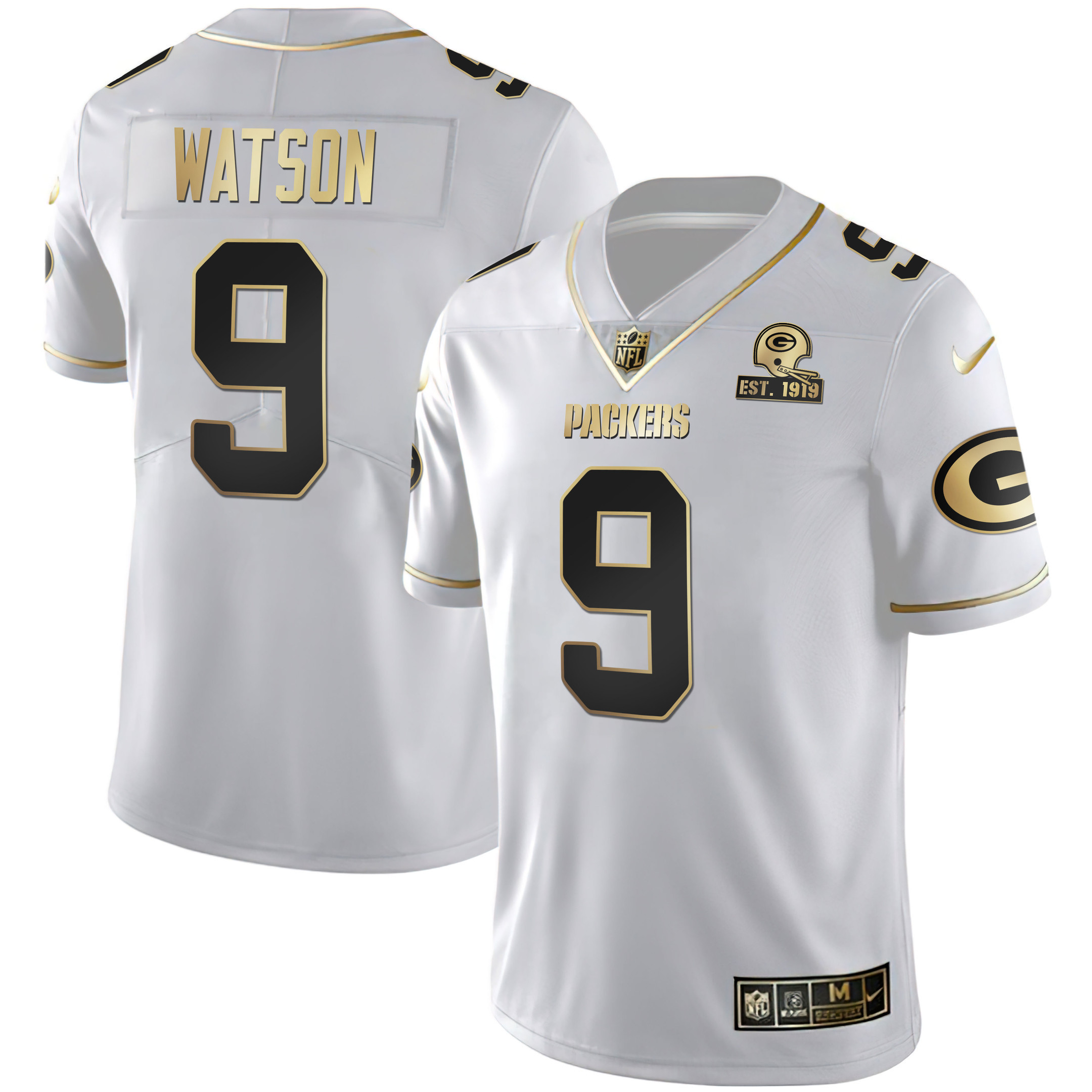 Christian Watson Green Bay Packers White Gold Jersey - All Stitched 