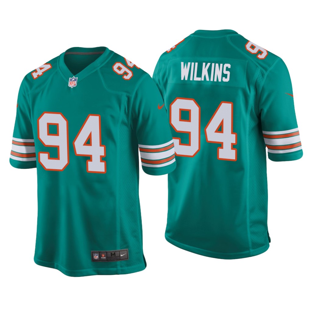 Christian Wilkins Miami Dolphins Aqua NFL Draft Throwback Jersey