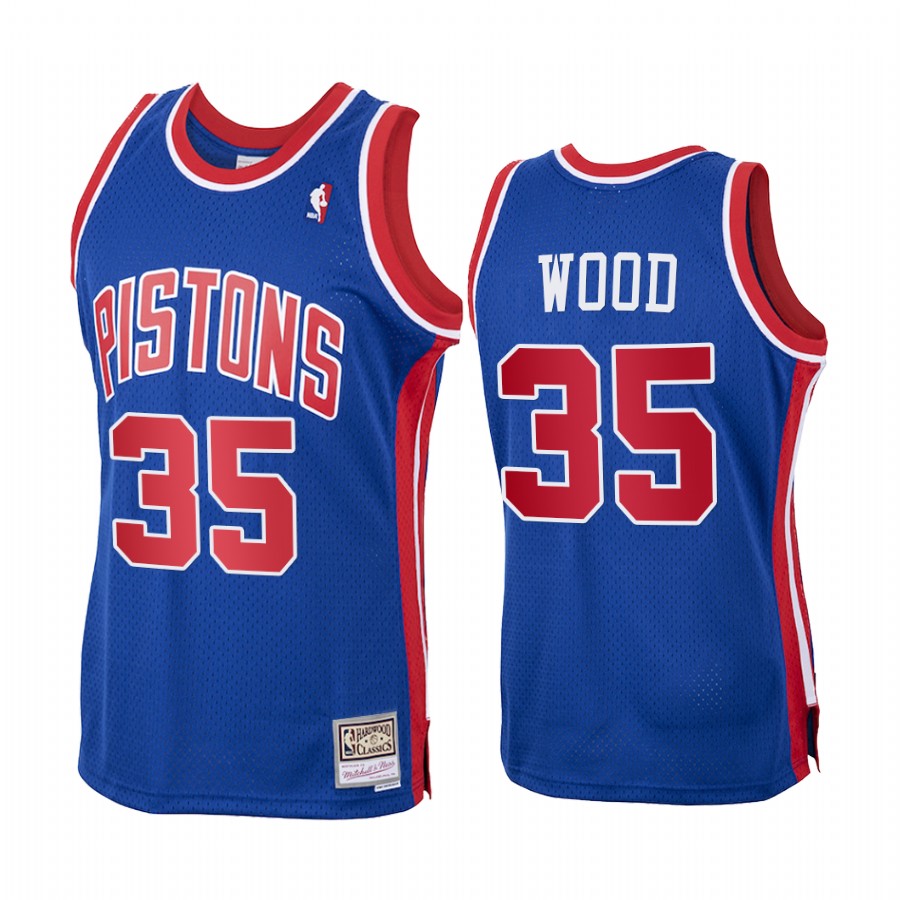 Christian Wood #35 Detroit Pistons Royal Hardwood Classics Jersey