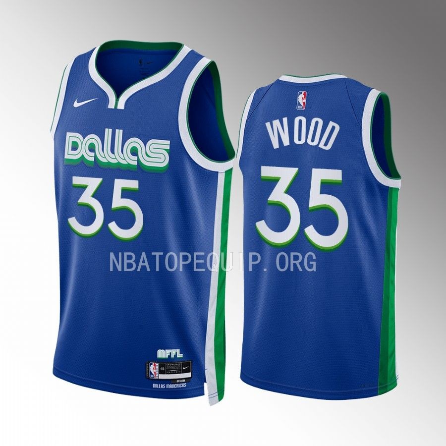Christian Wood 2022-23 Dallas Mavericks Blue #35 City Edition Jersey Swingman