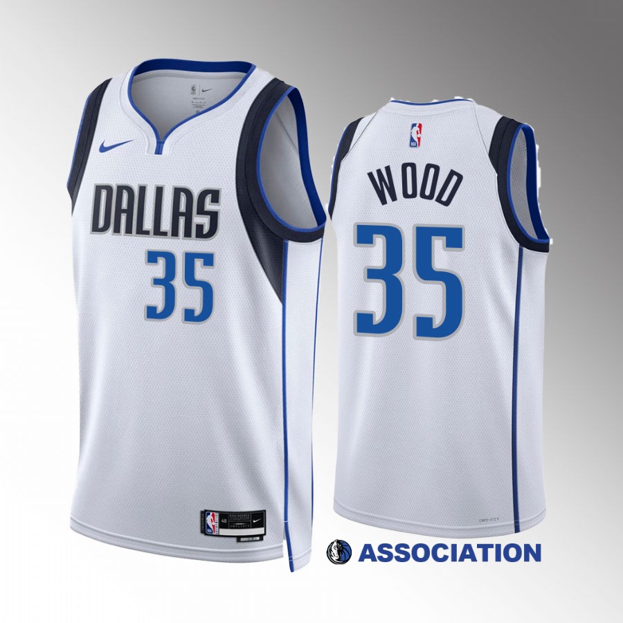 Christian Wood 2022-23 Dallas Mavericks White #35 Association Edition Jersey Swingman
