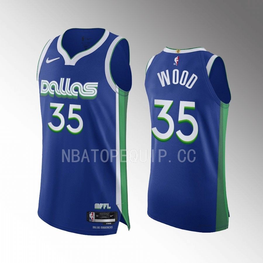 Christian Wood 2022-23 Mavericks #35 City Edition Jersey Blue