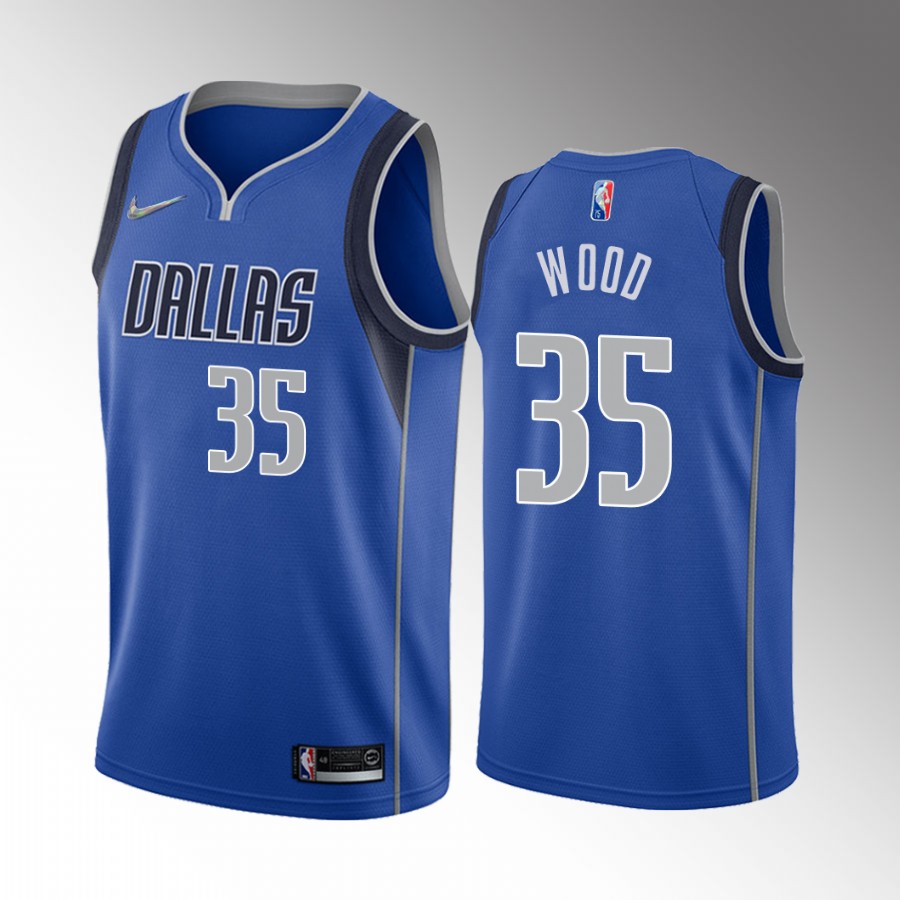 Christian Wood Dallas Mavericks Blue #35 Icon Edition Jersey 2022 Trade
