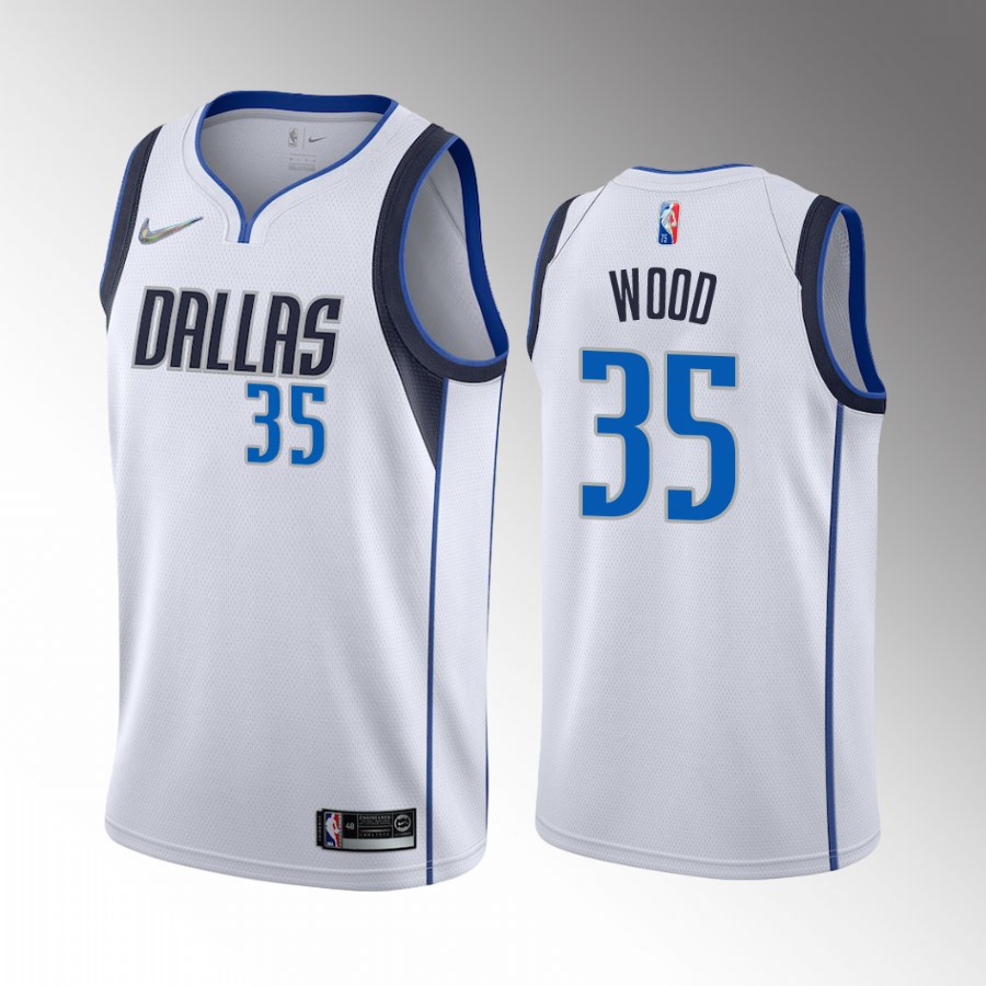 Christian Wood Dallas Mavericks White #35 Association Edition Jersey 2022 Trade