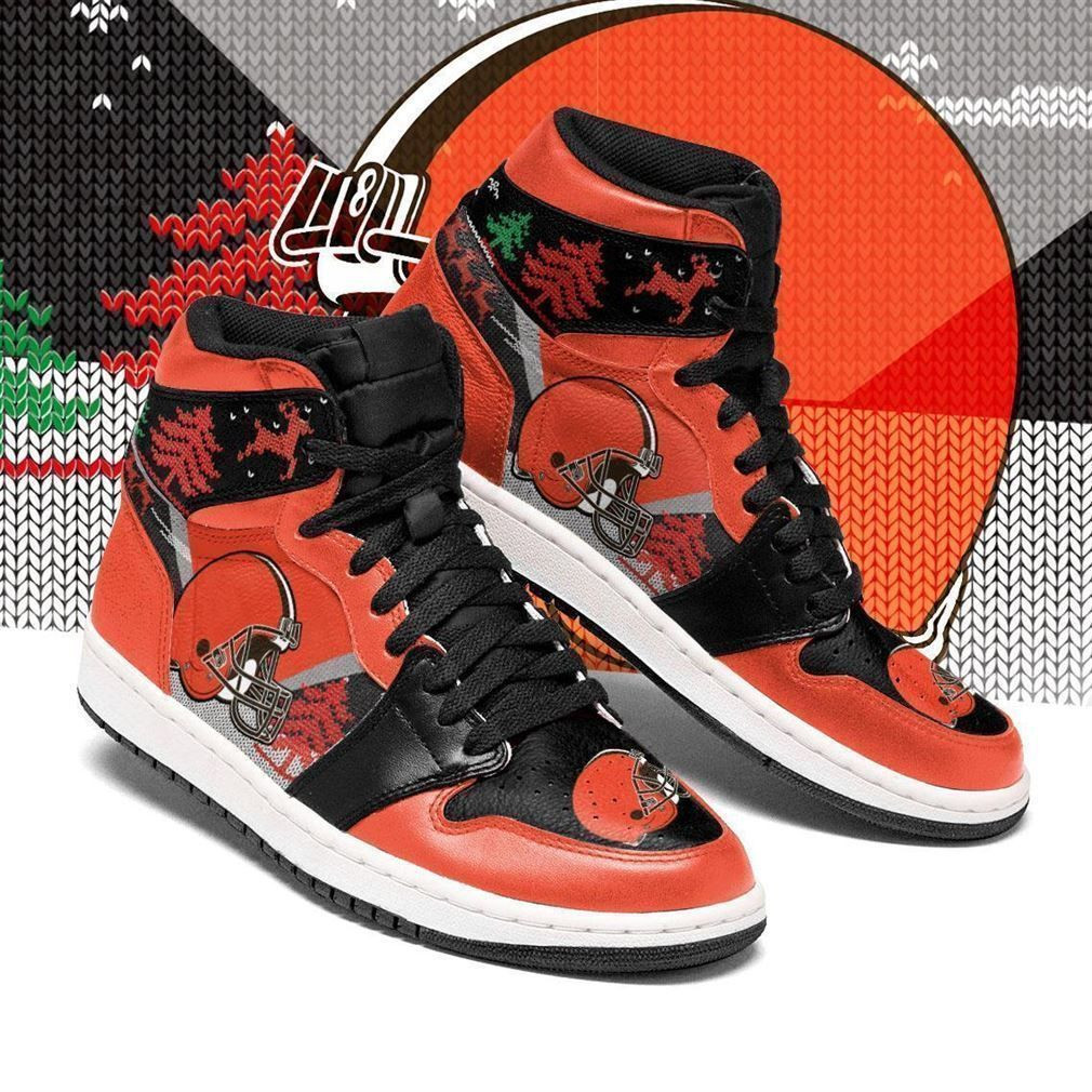 Christmas Cleveland Browns Nfl Football Air Sneakers Sneakers Sport Sneakers High Top Air Jordan Sneaker, Air Jordan Hightop