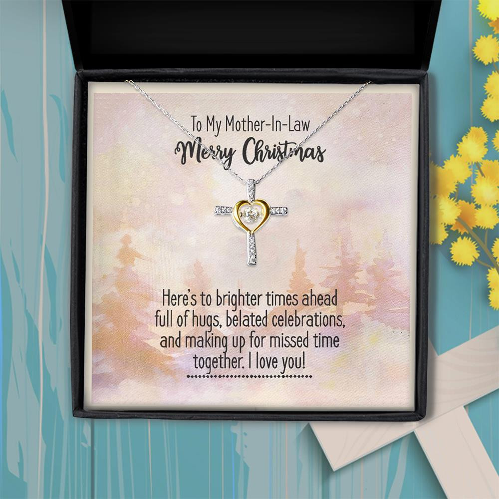 Christmas Gift For Mom Love You For Mother In Law Cross Dancing Necklace