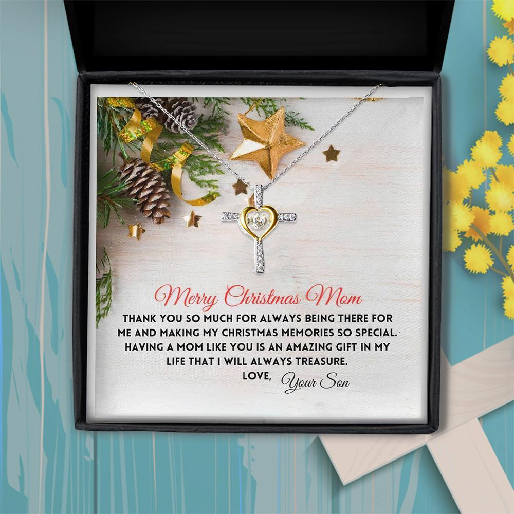 Christmas Gift For Mom Thank You For Always Being There Cross Dancing Necklace