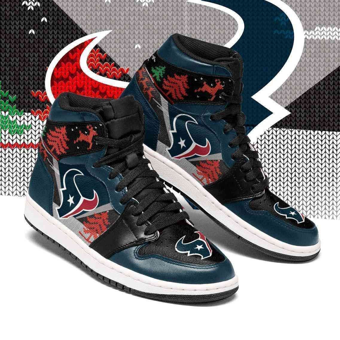 Christmas Houston Texans Nfl Air Sneakers Sneakers Sport Sneakers High Top Air Jordan Sneaker, Air Jordan Hightop
