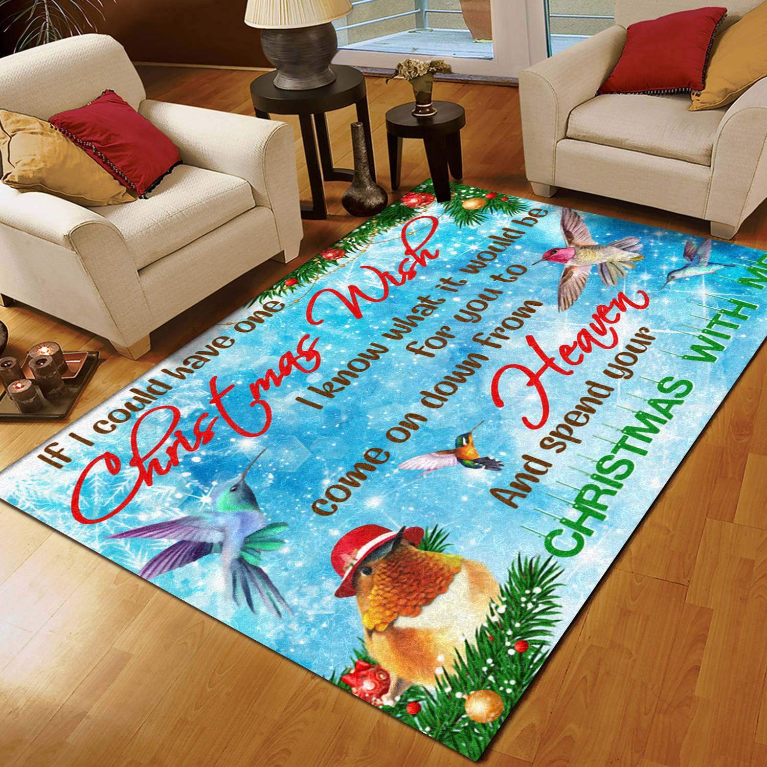 Christmas Hummingbirds Limited Edition Rectangle Rug