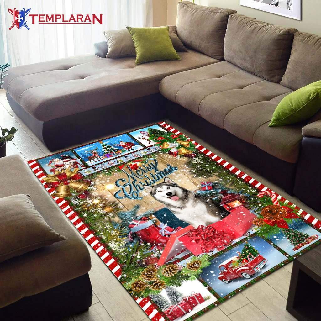 Christmas Husky Limited Edition Rectangle Rug
